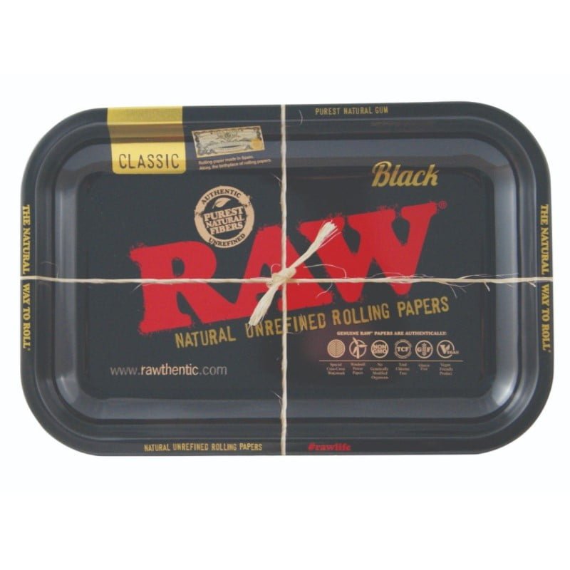 RAW Bandeja para Liar Negra: Una bandeja para liar elegante y práctica de RAW para un liado organizado y placentero.