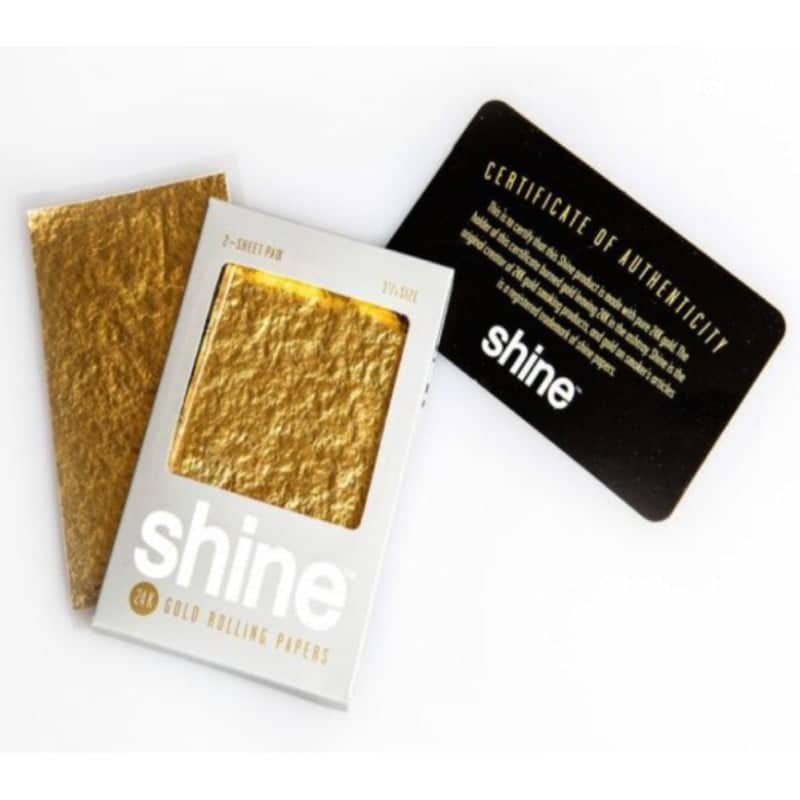 Shine 24K Papel de Oro: Una elección lujosa y llamativa para una experiencia de fumar única y glamorosa.