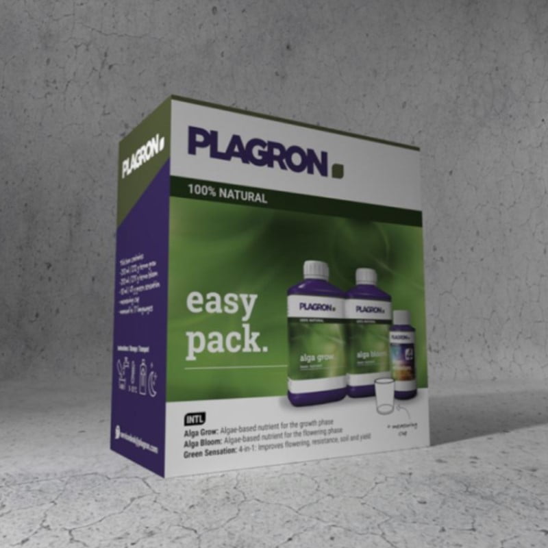 Easy Pack Natural de Plagron: Un conjunto de nutrientes completo y natural para plantas sanas y florecientes.