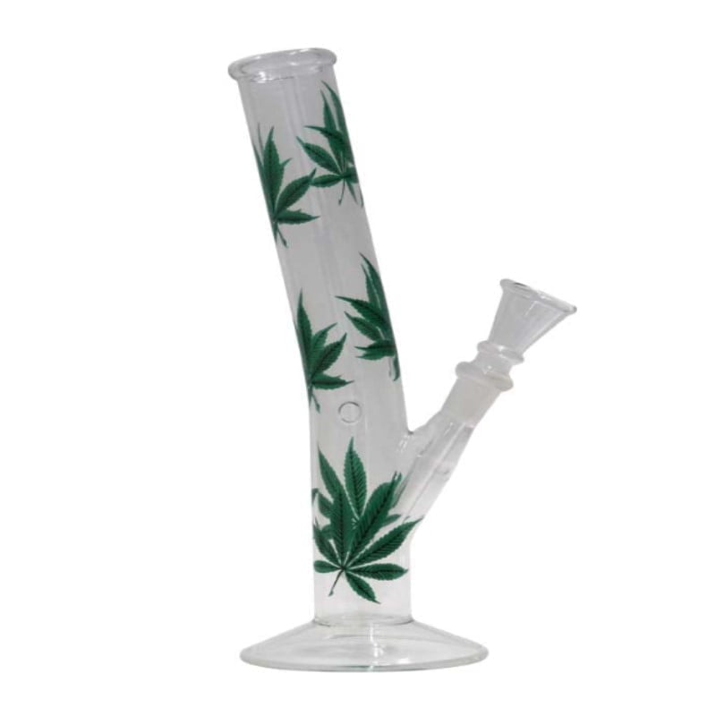 Multi Weed Leaf Glass Bong: Disfruta de tus sesiones de humo con este colorido bong de vidrio decorado con múltiples hojas de marihuana. Una adición elegante y funcional a tu equipo de fumador.