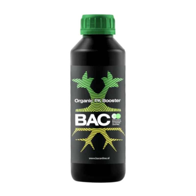 BAC PK Booster - Un potente estimulador de la floración que aumenta el contenido de fósforo (P) y potasio (K) en la solución nutritiva. Estimula la formación de flores y mejora el rendimiento y la calidad de las plantas durante la fase de floración.