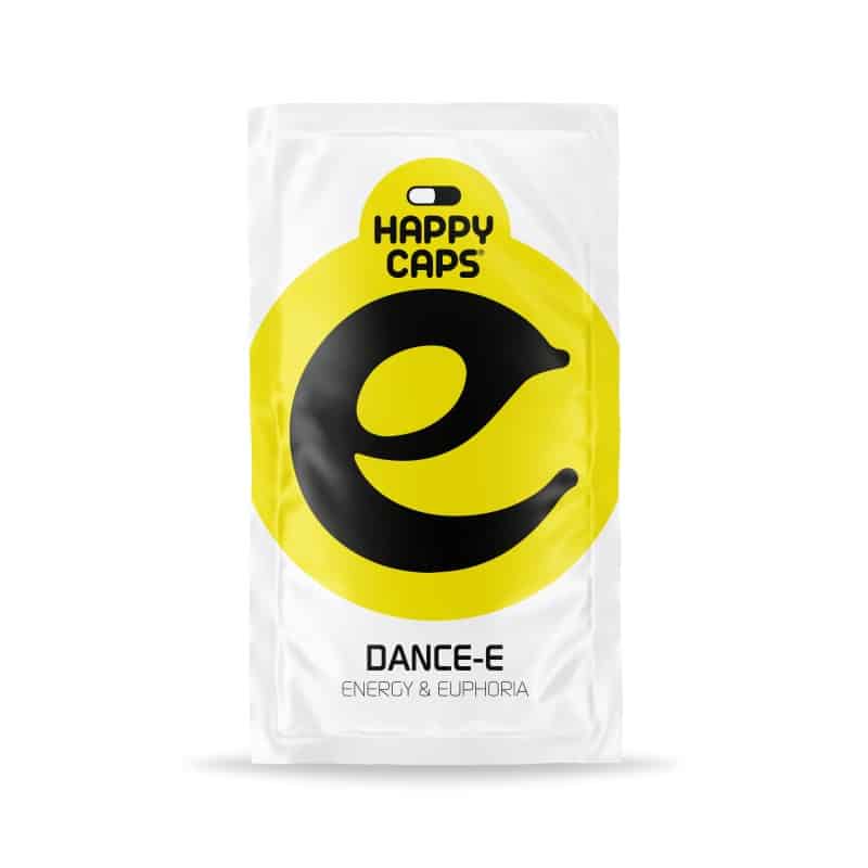 Happy Caps Dance-E - Mejora tu estado de ánimo y energía con las cápsulas Dance-E de Happy Caps. Una fórmula natural para estimular tu noche de baile.