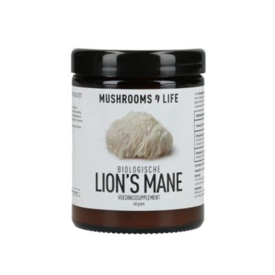 Polvo de Lion's Mane de Mushrooms4Life con un contenido de 60 gramos