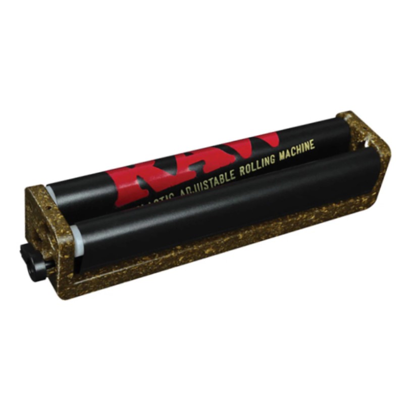Enrollador de Cigarillos RAW, negro y ajustable, con una longitud de 110 mm.